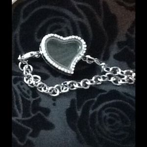 Glass locket bracelet