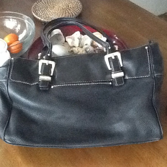 Michael Kors black leather handbag