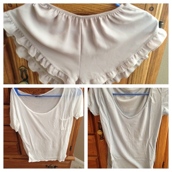 Shorts gone ❌Brandy melville bundle Blue&white tee