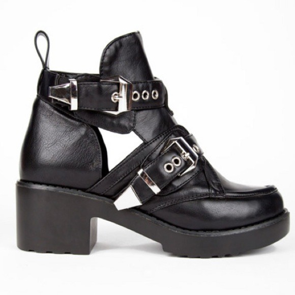 Black Cut Out Booties