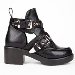 Black Cut Out Booties