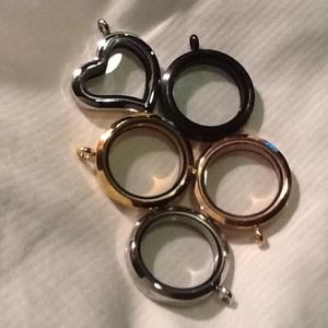 Glass Locket with 2 charms
