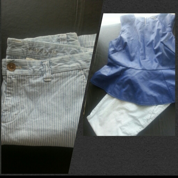 Gap light blue striped khaki pants