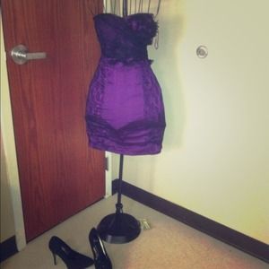Purple mini cocktail dress