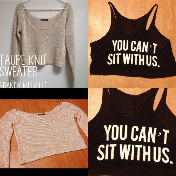 Bundle*😍 Brandy Melville Taupe knitsweater & tank