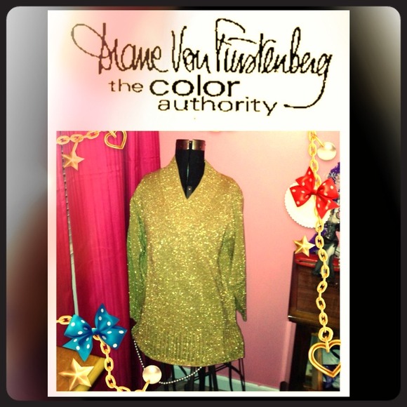 NWOT Diane Von Furstenberg Gold Sweater