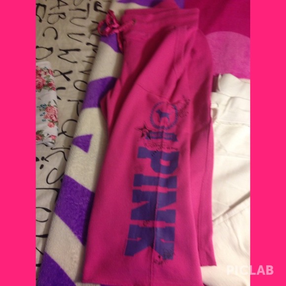 pink. Victoria's Secret capris. Sweats