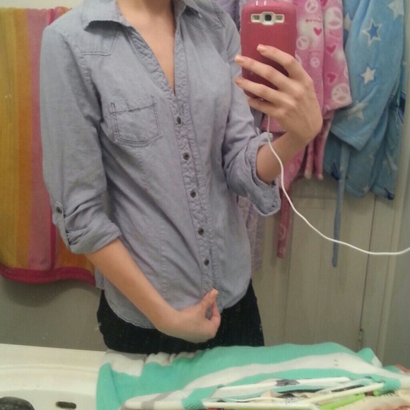 Blue button up