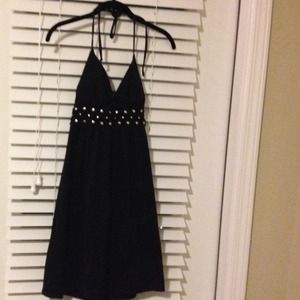 Summer halter dress in black