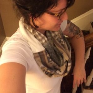 Anthropologie style upcycled scarf by me!