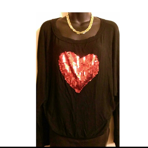 Top with sequins heart