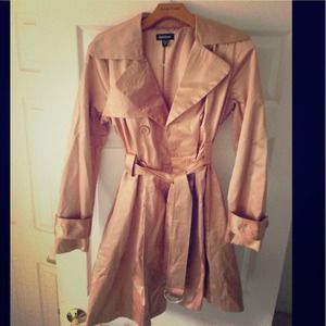Brand New Bebe Satin trench coat -Bronze