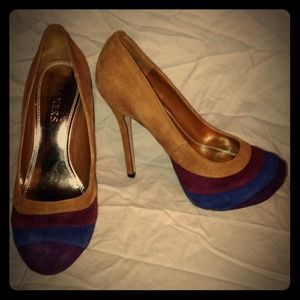 BAKERS multi-color suede, 5" heel. NEVER WORN!!!!!