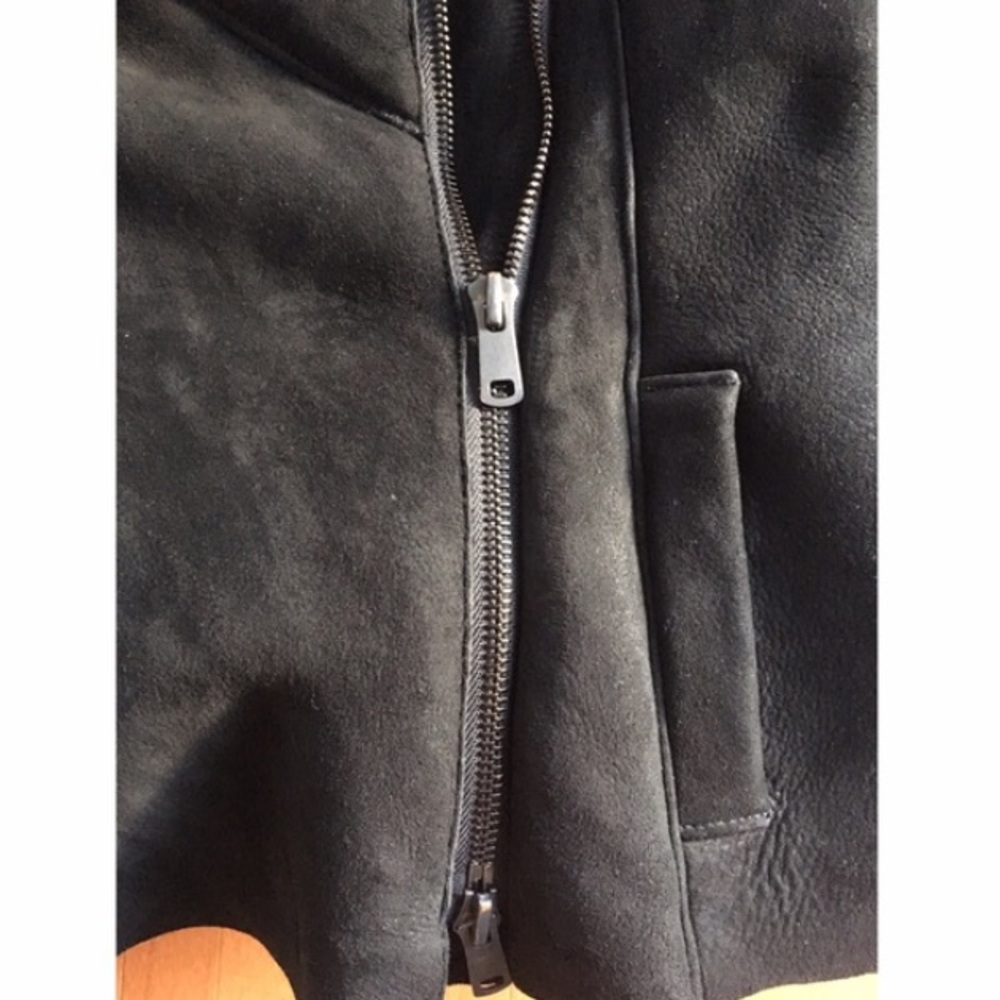 Vince Black Shearling Scuba Jacket - Picture 5 of 7