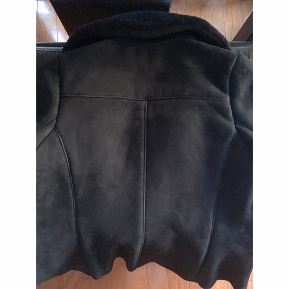 Vince Black Shearling Scuba Jacket - Picture 4 of 7