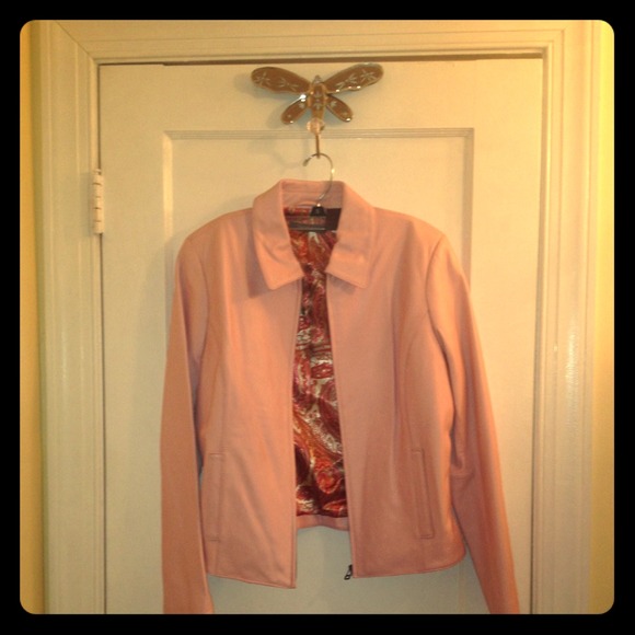 Pink leather jacket