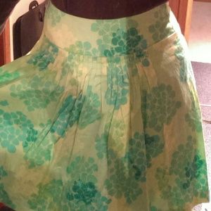 Green floral skirt