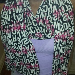 A really soft scarf with pink bow detailing