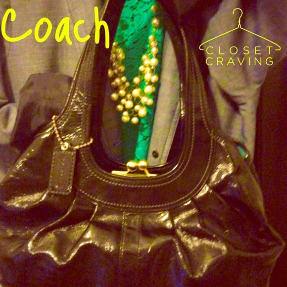 Coach Black Patent Leather Hobo