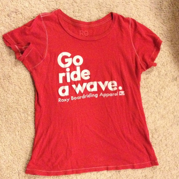 Roxy Boardriding Go Ride A Wave tee red and white