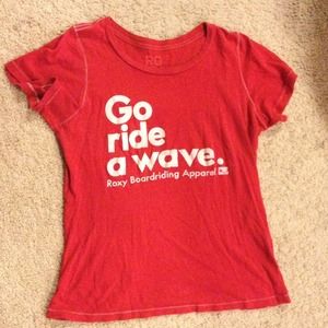 Roxy Boardriding Go Ride A Wave tee red and white
