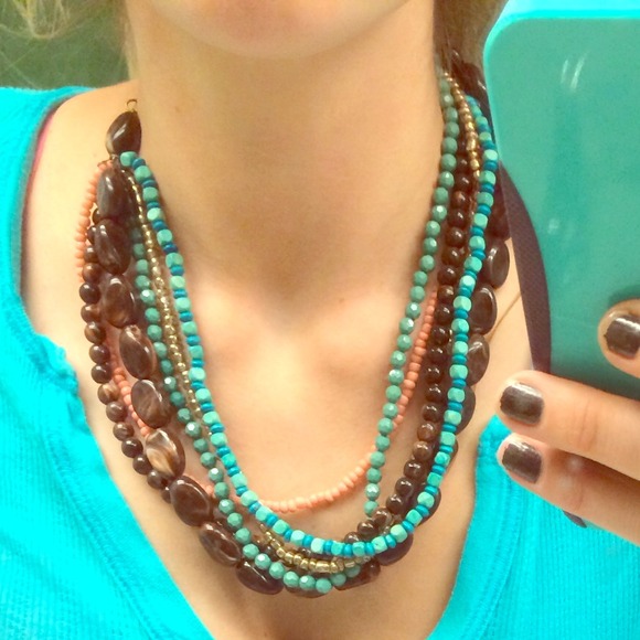 🌟Multi-Colored Necklace and Hoop Earring Set🌟