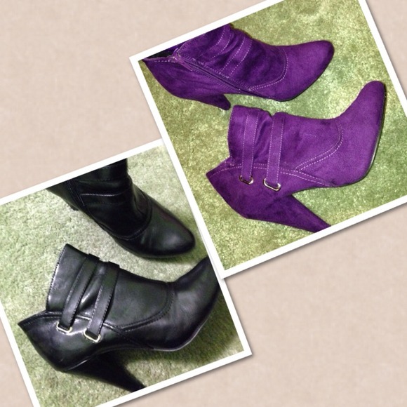 Bundle black booties & purple booties