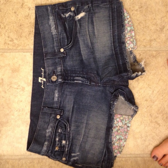 7 for all mankind shorts floral pockets sz 29 cute