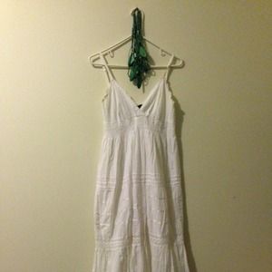 White summer peasant dress