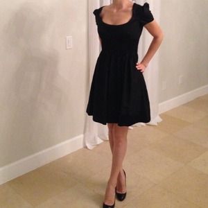 Bebe baby doll dress with satin trim