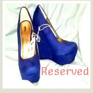 Blue Suede Wedges Brand NEW!