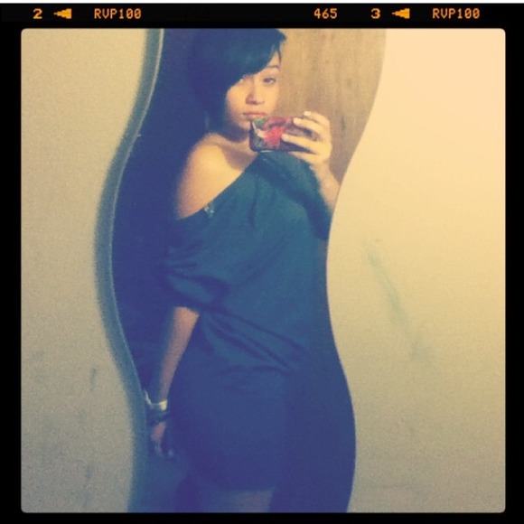 Gray off the shoulder long sleeve dress - Picture 4 of 4