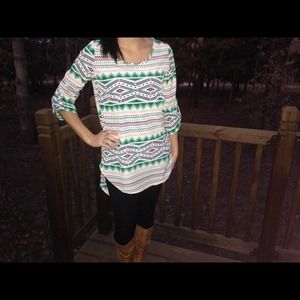 Green tribal tunic