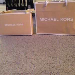 Michael Kors gift bag and gift box with ribbon