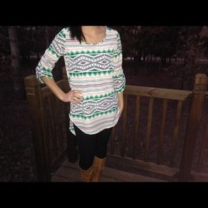 Green tribal tunic