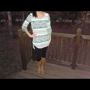 Green tribal tunic