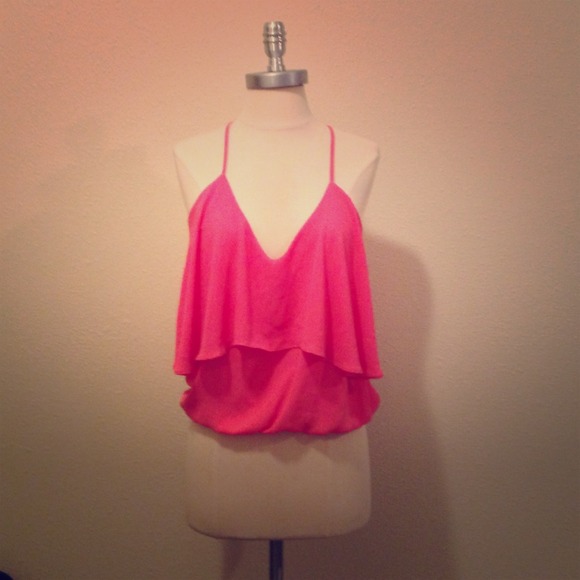 Pink criss cross top