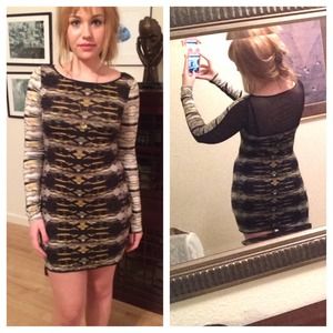 Silence+Noise Long Sleeve Dress w/ Sheer Detail M