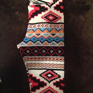 New! Red aztec leggings