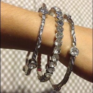 Silver plated vintage bangles
