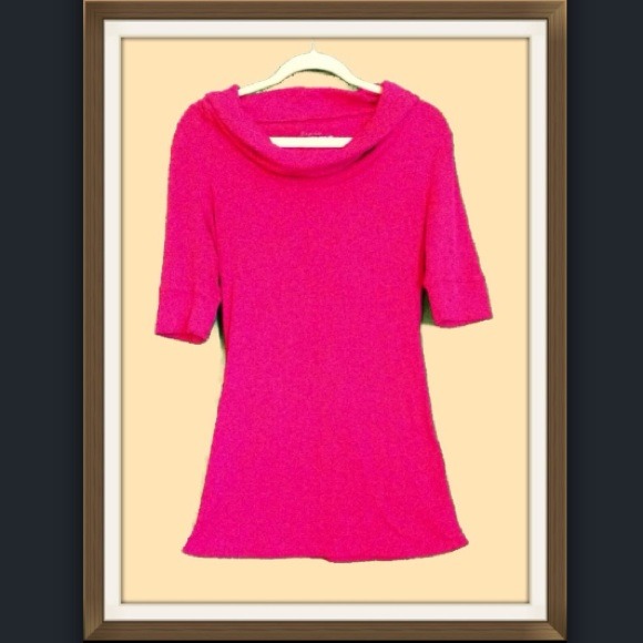 Express Dusty Rose Cowl-neck Tunic Thermal Blouse