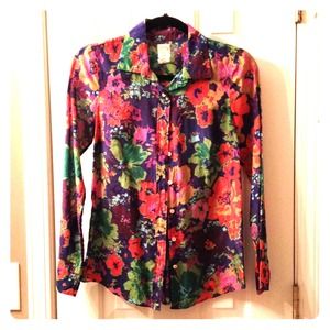 Floral silk blouse
