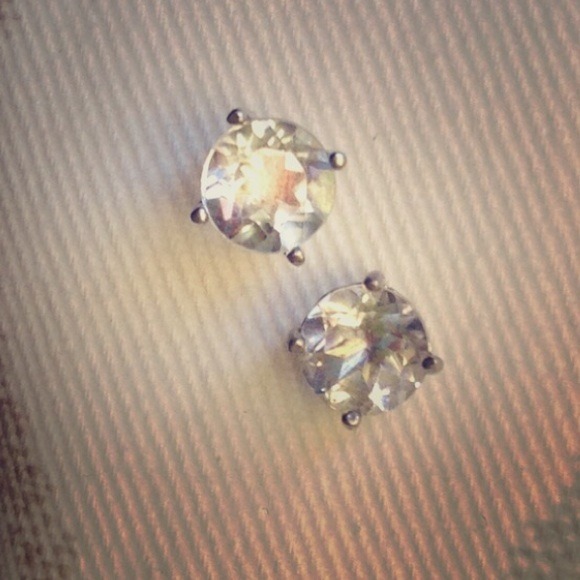 Jewelry - NEW✨2 Carat TW White Topaz & Sterling Silver Studs