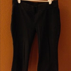 Adidas black calf length work out stretch pants