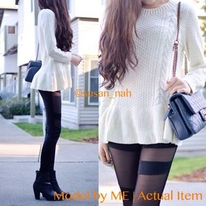 Accessories - Peplum cable sweater dress top Accessories - Peplum cable sweater dress top