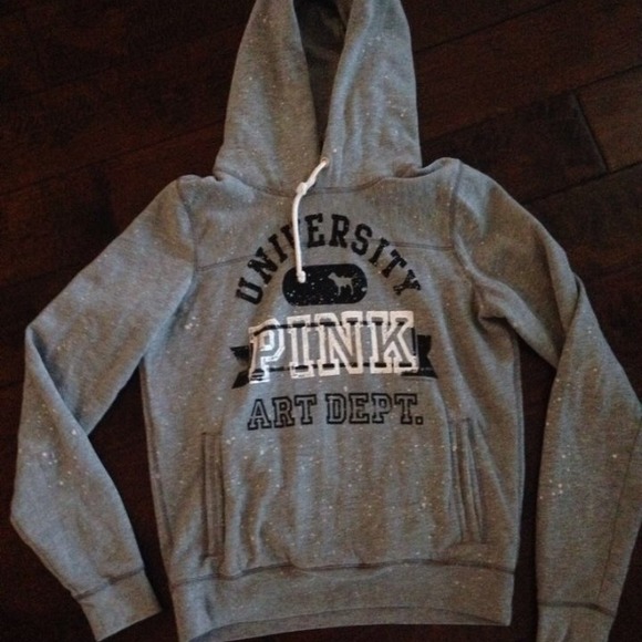 Victoria's Secret Sweaters - VS PINK paint splatter hoodie sweatshirt like new