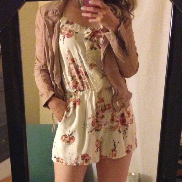 Romantic cherry blossom ruffle romper.