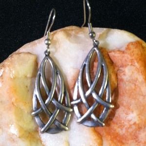 Silver boho chic earrings with fish hook