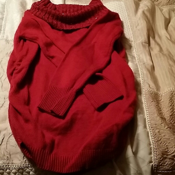 Turtle neck sweater.
