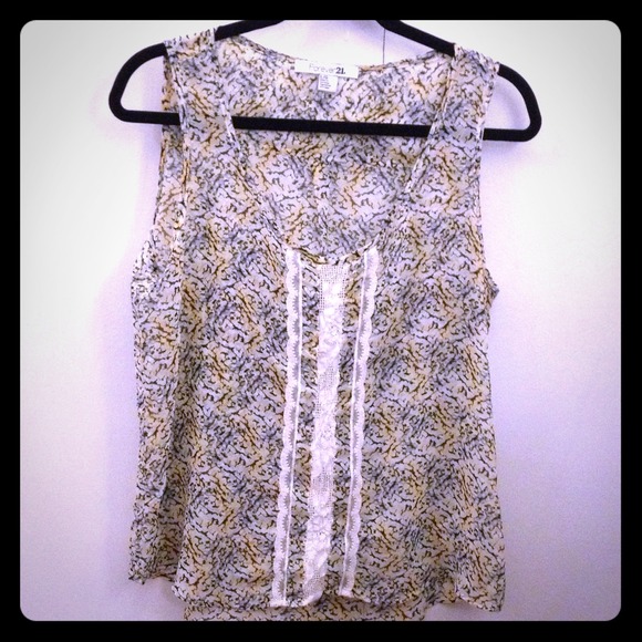 Sheer Yellow & Lace Top ✨